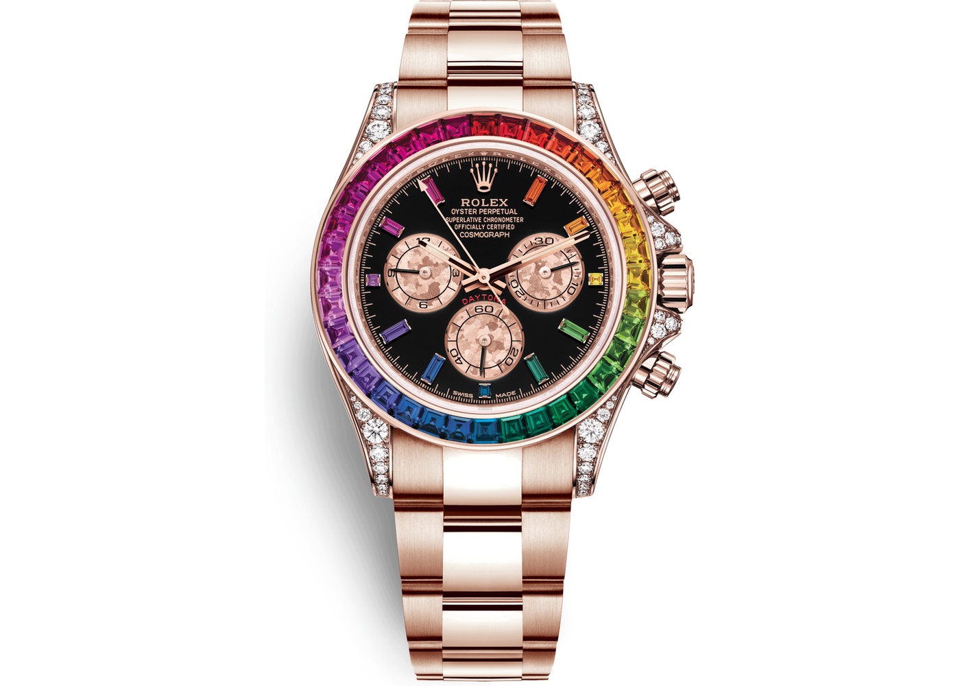 O relógio mais louco - Rolex Daytona Rainbow Everose ouro 116595RBOW réplica
